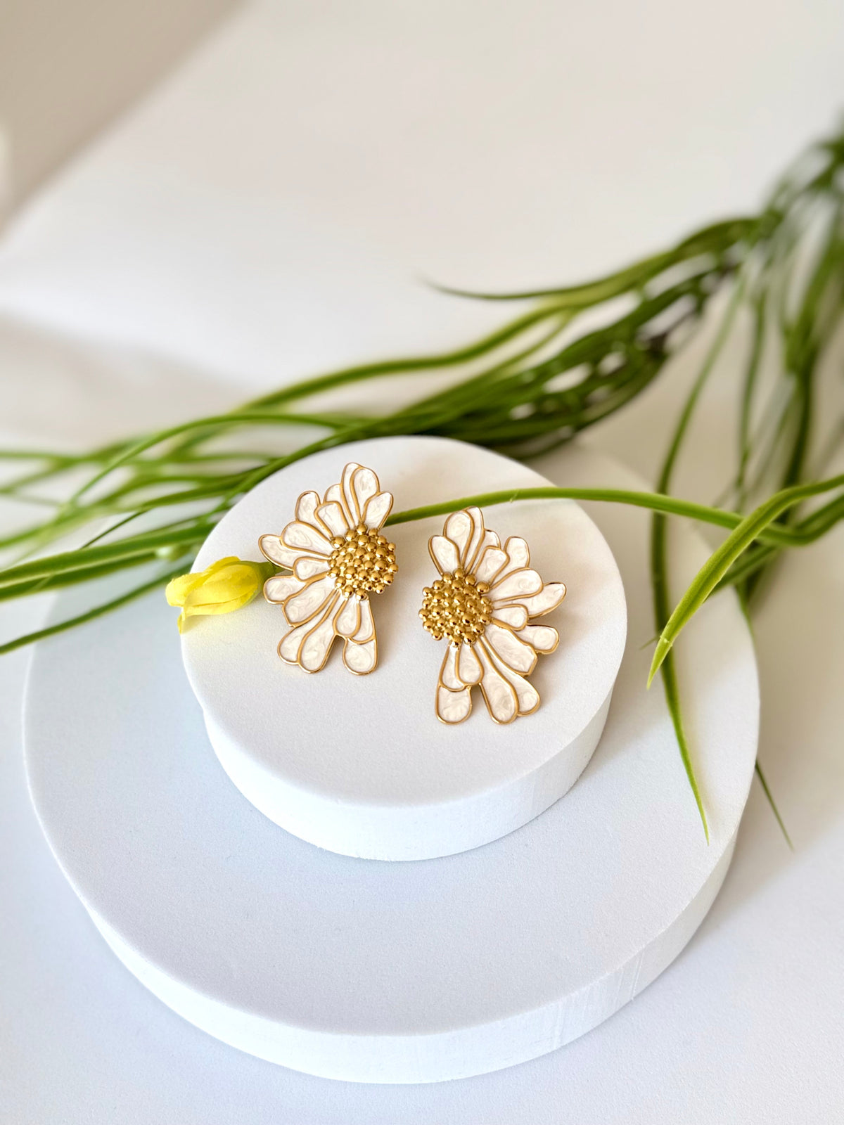ADEY ABEBA Flower | አበባ Earrings (White)