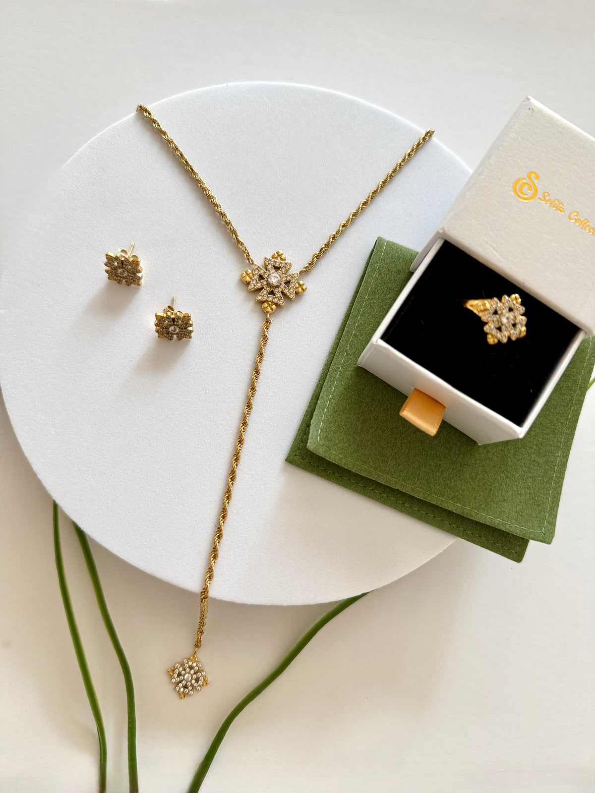 ENKU| እንቁ Necklace, Earrings & Ring Set