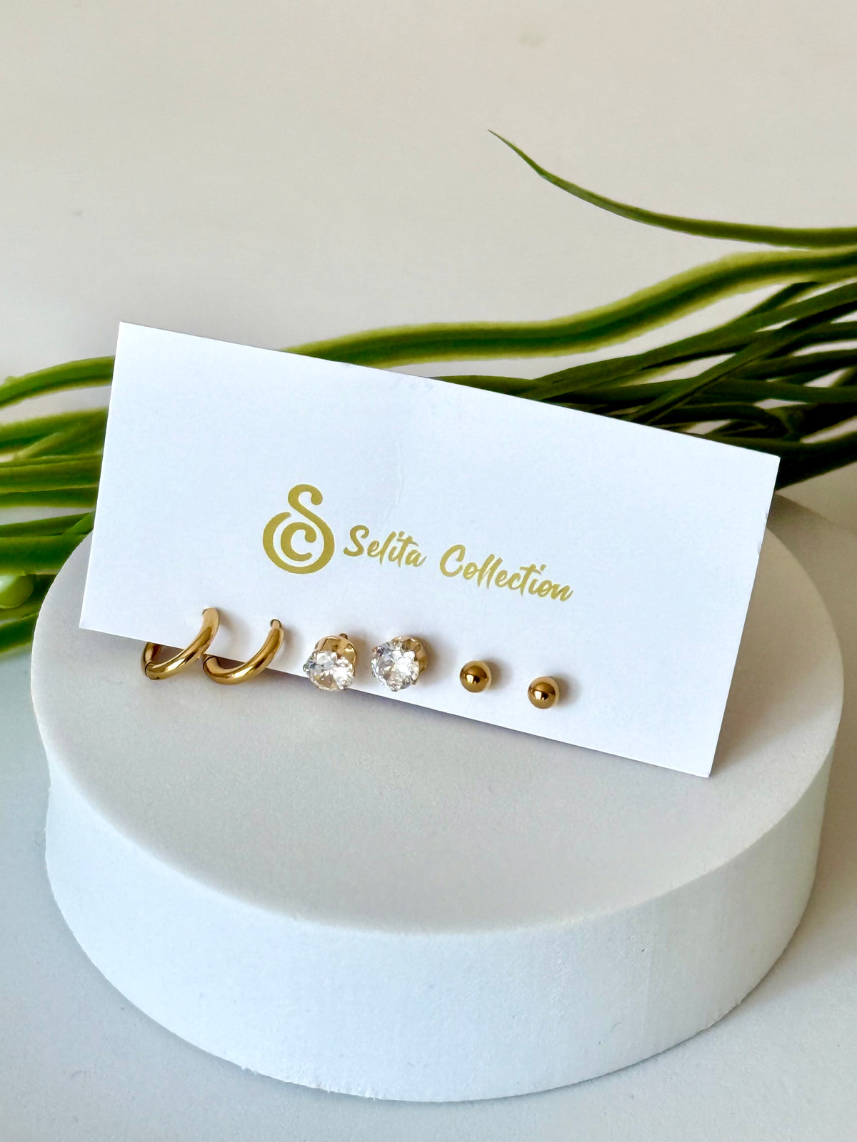 RAHEL | ራሄል Triple the Fun Studs Earrings