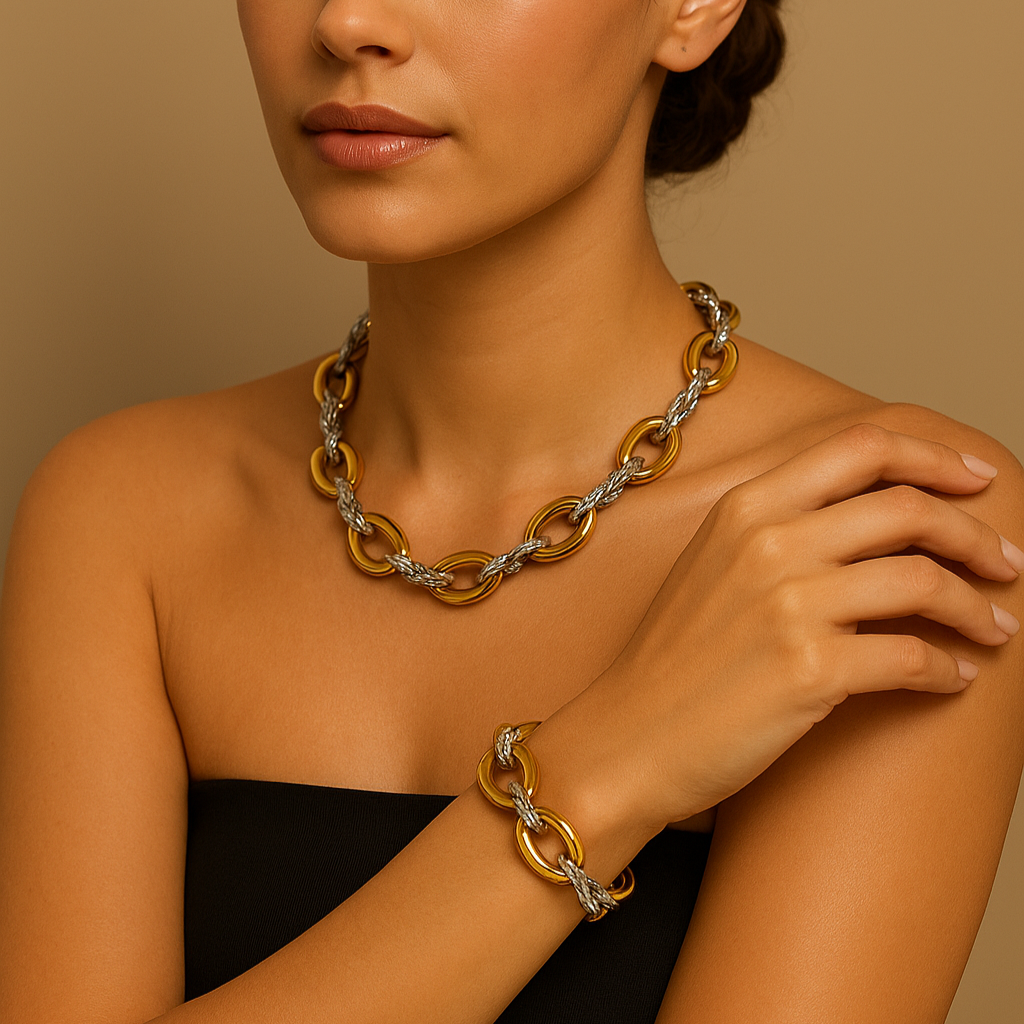 SNSELET | ሰንሰለት Necklace & Bracelet Set