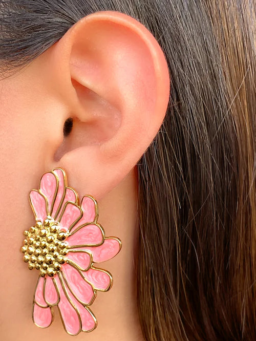 ADEY ABEBA | አበባ Daisy Earrings (Coral)