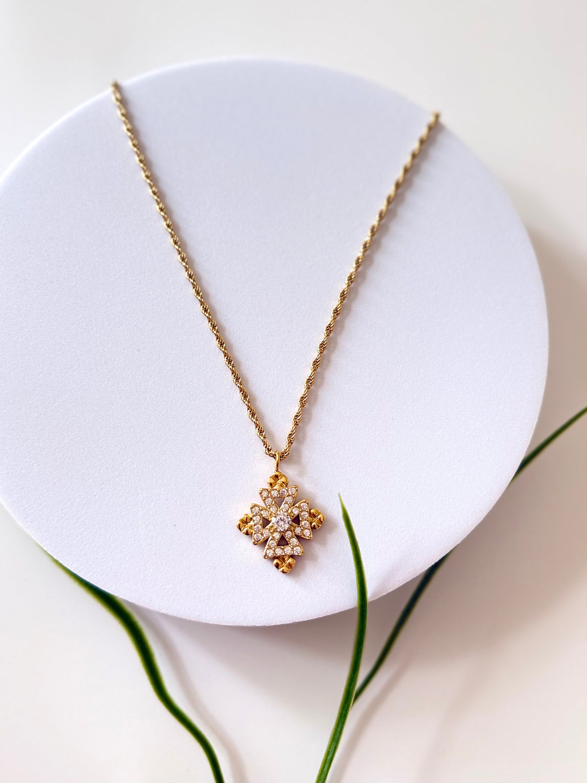 ENKU Cross Medium | እንቁ Meskel Necklace