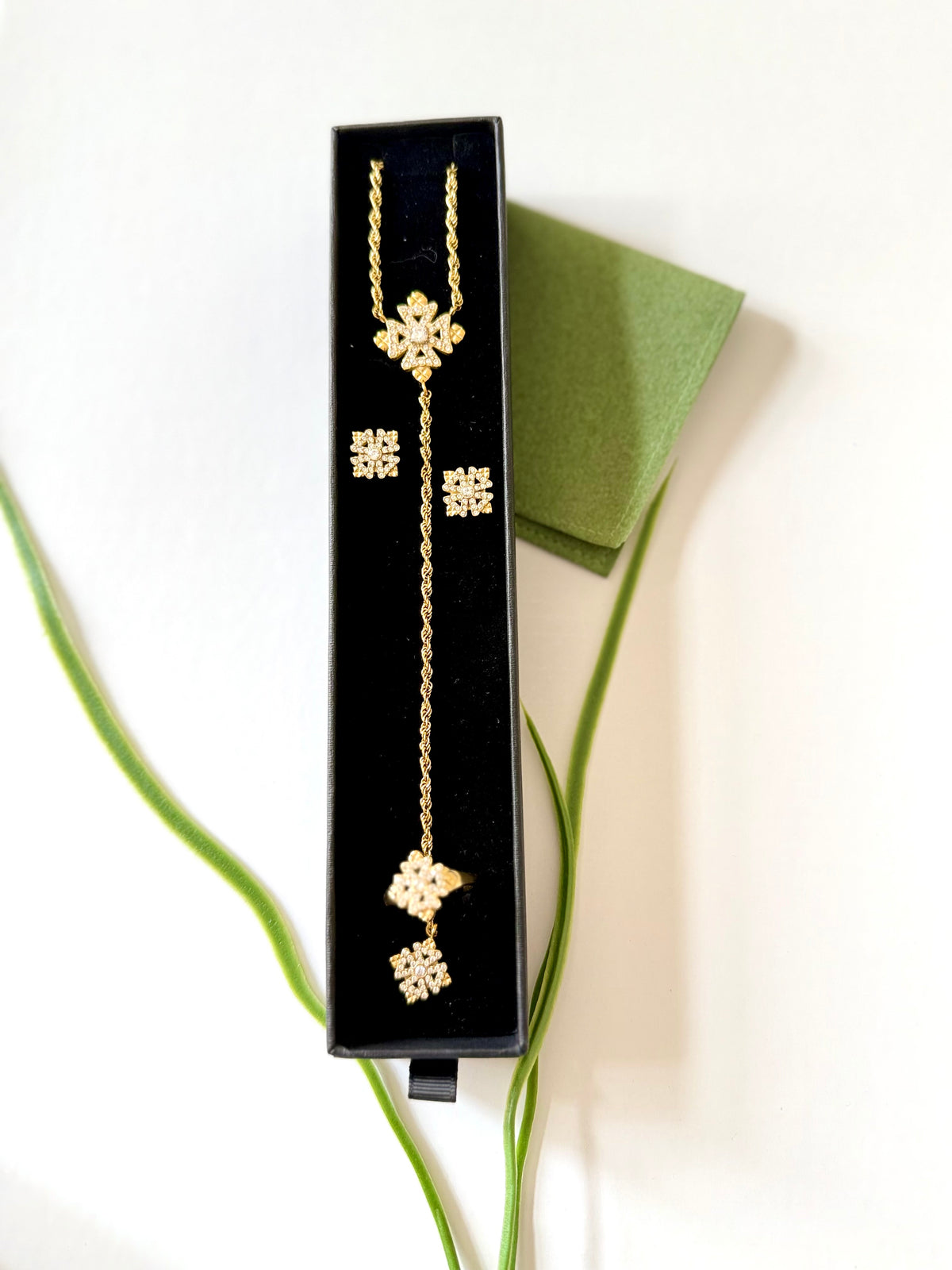 ENKU LARIAT | እንቁ Necklace, Earrings & Ring Set