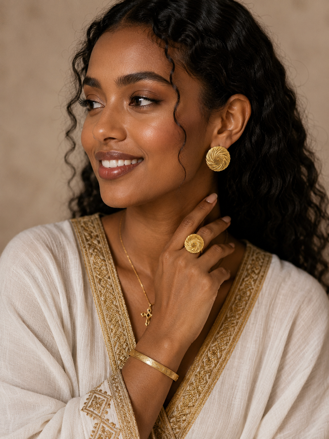 SEFED | ሰፌድ Earrings & Ring Set