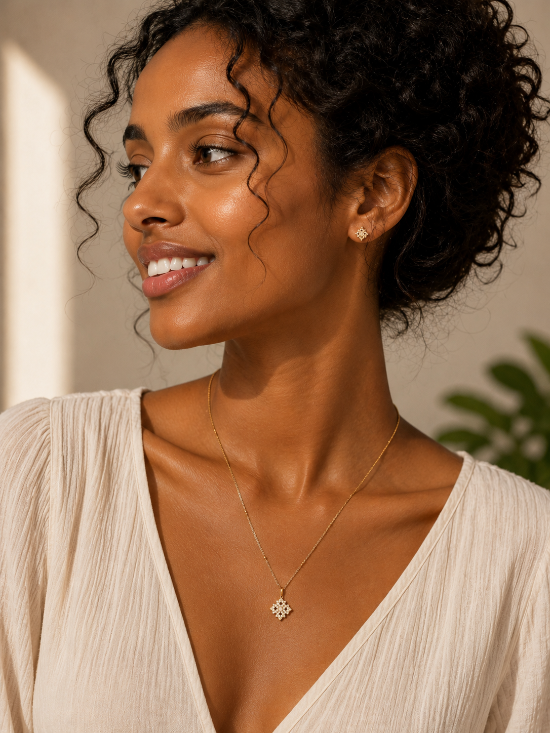 SMALL ENKU | እንቁ Meskel Cross Necklace