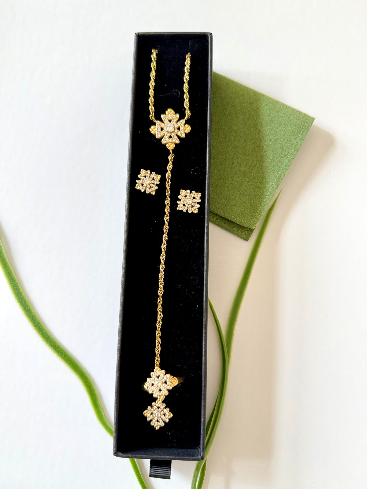 ENKU LARIAT | እንቁ Necklace, Earrings & Ring Set