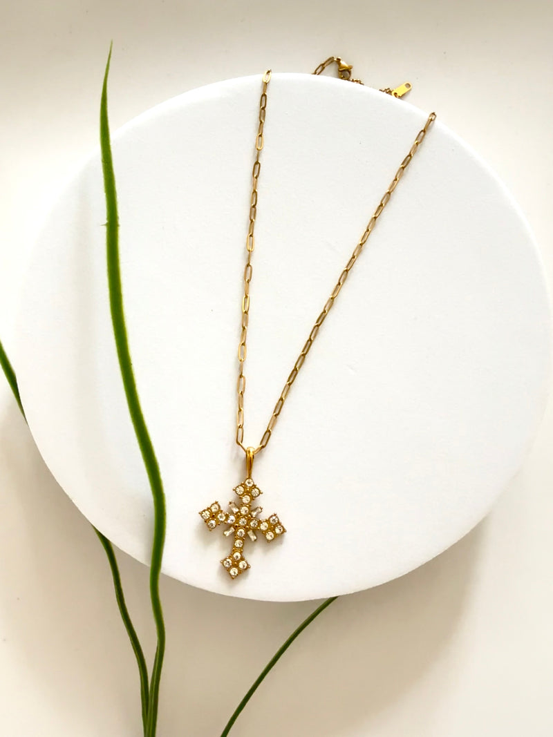 White Zircon Cross | መስቀል