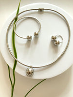 DOKA | ዶቃ Silver Set ( necklace, bracelet & ring)