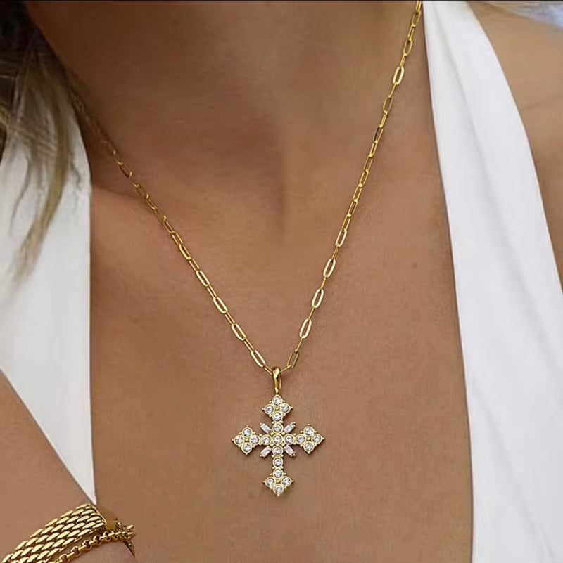 White Zircon Cross | መስቀል