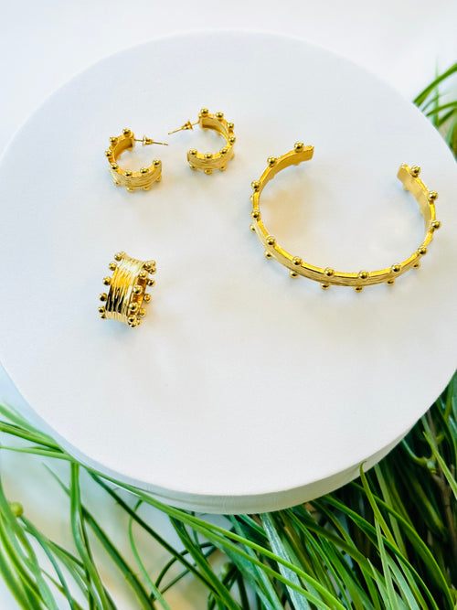HELINA | ህሊና GOLD Earrings, Bracelet & Ring Set