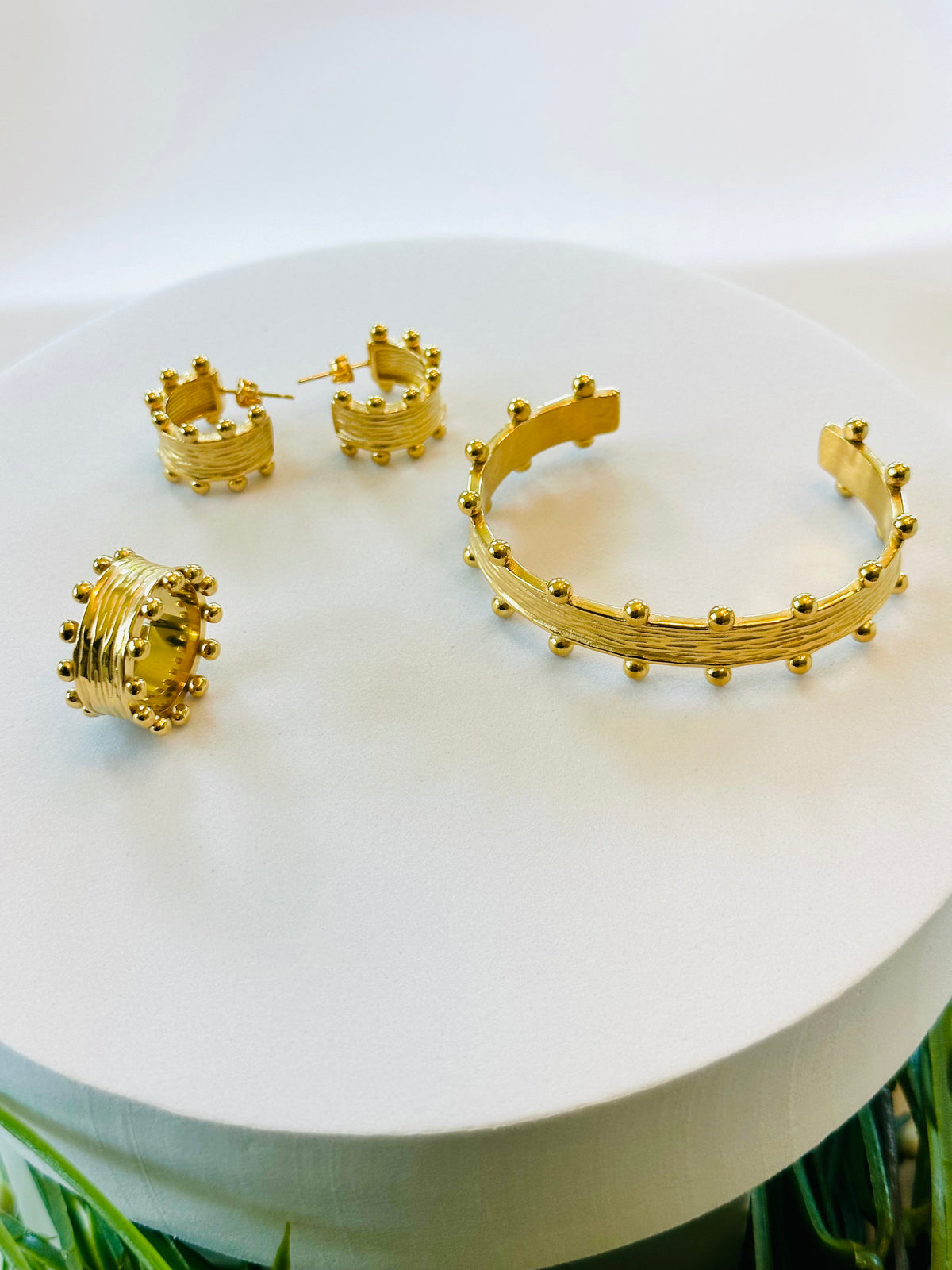 HELINA | ህሊና GOLD Earrings, Bracelet & Ring Set