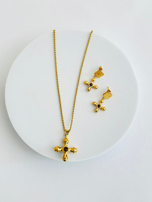 JEGINIT | ጀግኒት Pendant Necklace, Earrings  Set