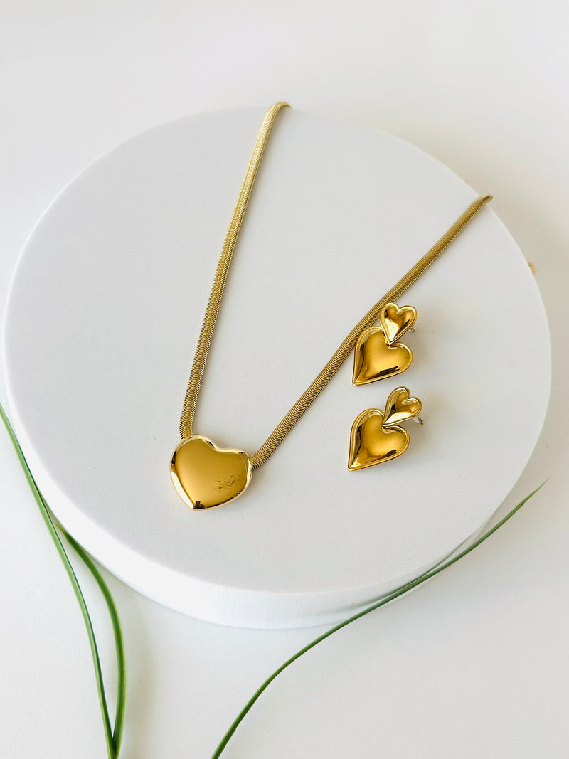 Heart | ልቤ Necklace and Earrings Set