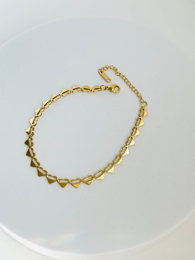 LEBE HEART CHAIN ANKLET (GOLD)