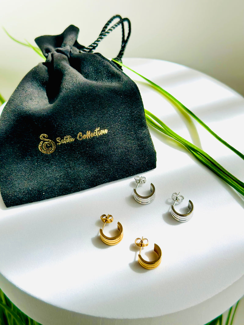 BITILE | ብጥሌ HUGGIE HOOPS (GOLD or SILVER)