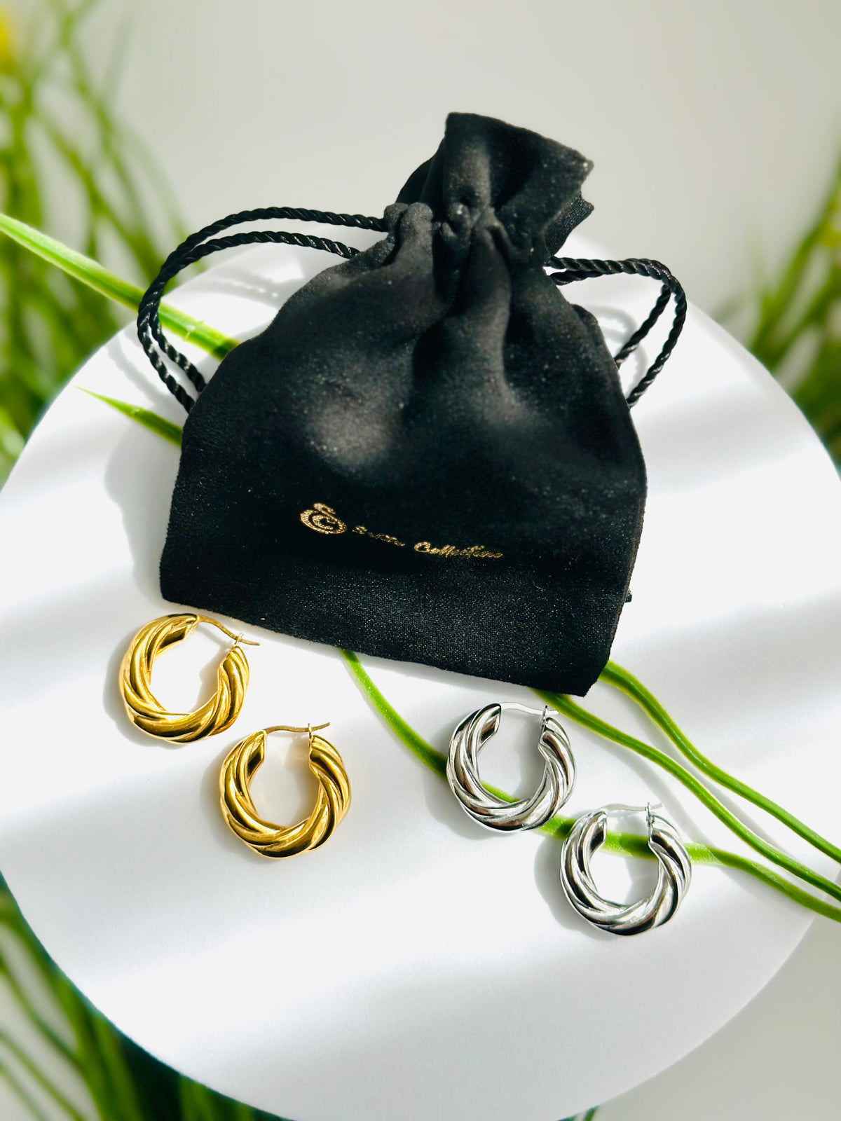 TIMEZI TWIST HOOPS (GOLD & SILVER)