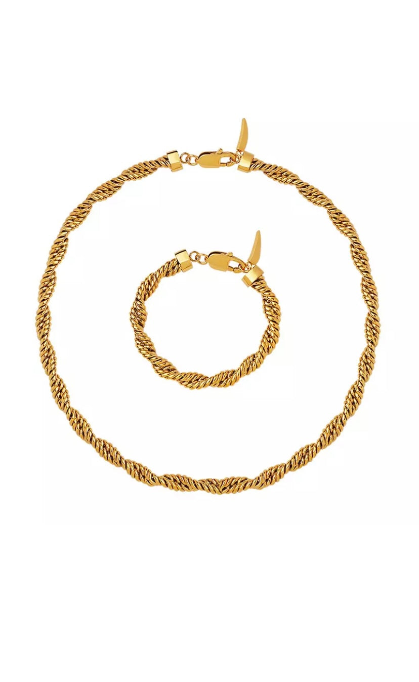 CHUNCKY GEMED | ገመድ NECKLACE AND BRACELET SET
